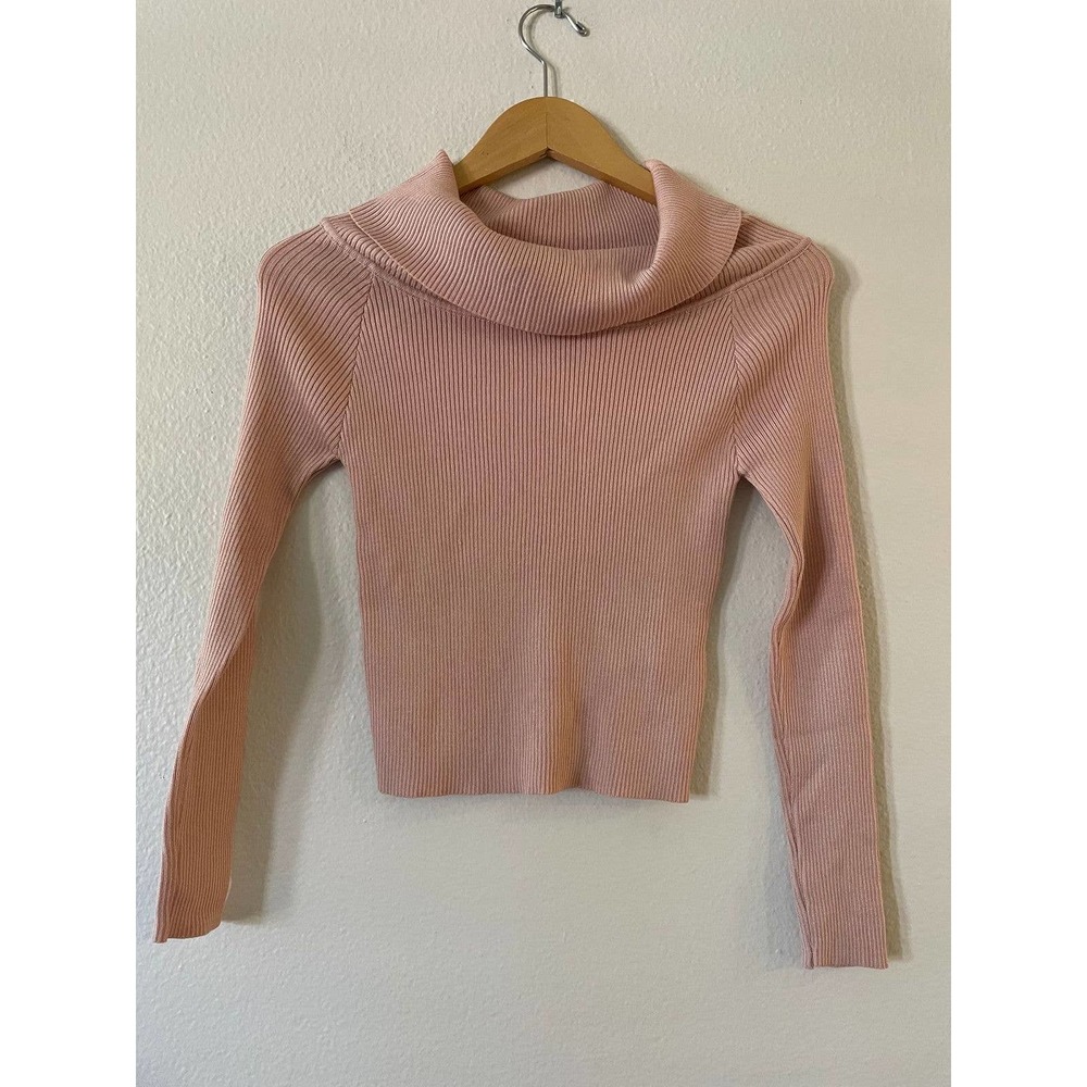 Simplee Apparel Size S‎ Women's Cowl Neck Ribbed Crop Sweater Knit Top Pullover - Picture 2 of 10